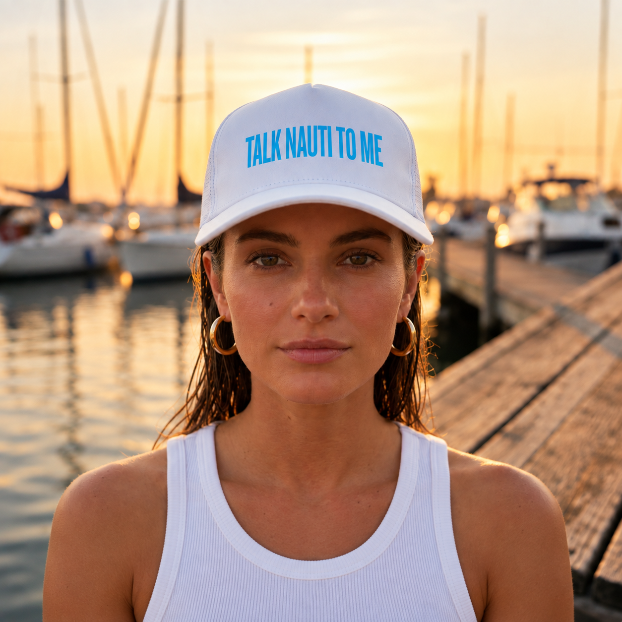Talk Nauti To Me lake hat — lifestyle photo