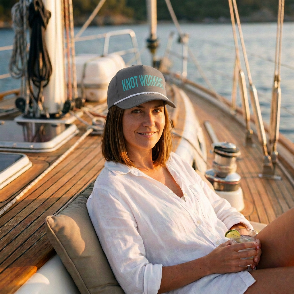 Knot Working nautical boating hat — lifestyle photo
